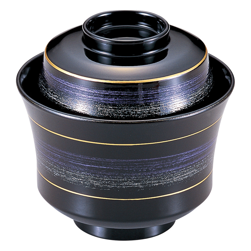 A7012-561 [TM]3.1寸京型吸椀 黒紫銀かすり|業務用食器カタログ陶里31号