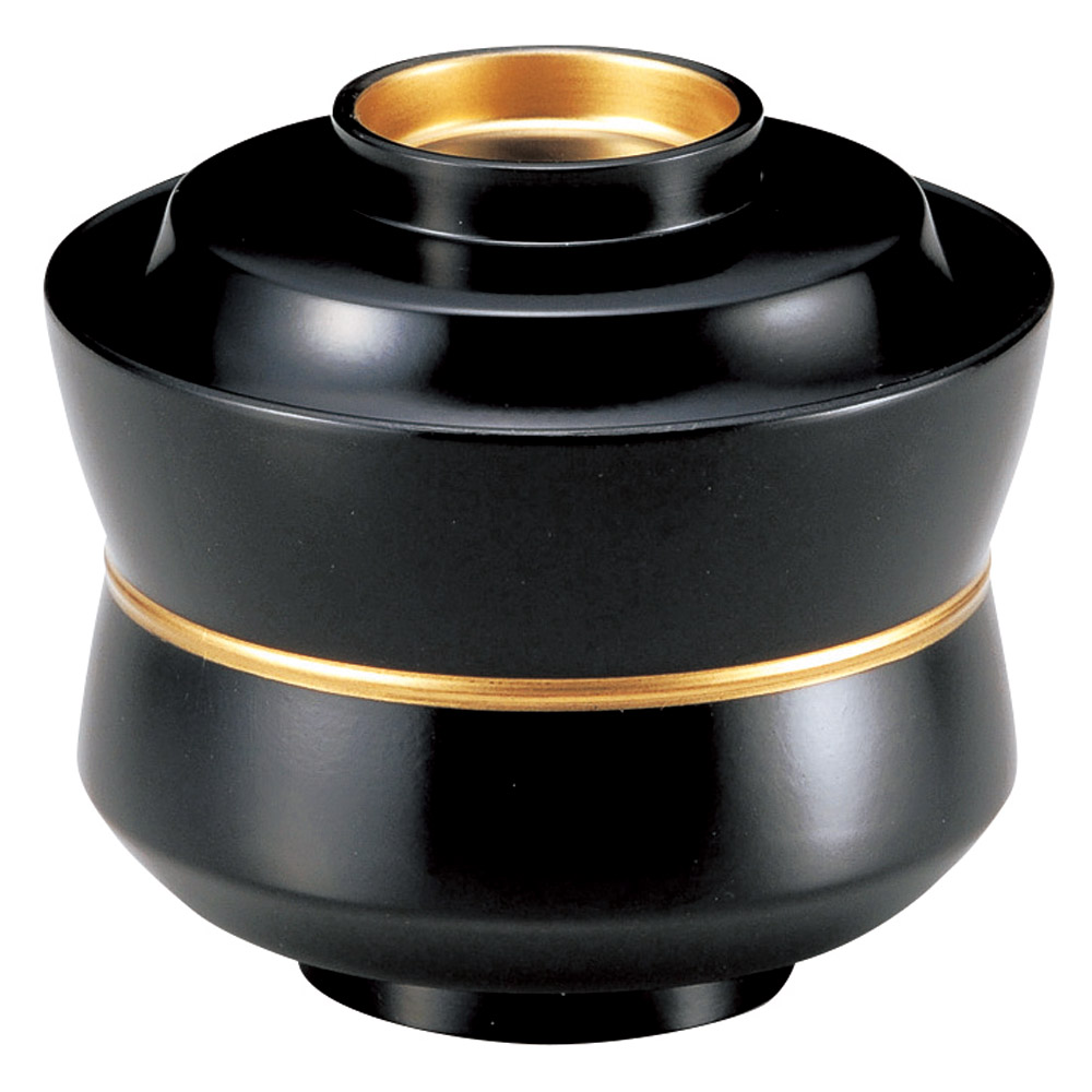 A7015-561 [TM]3.2寸杵型椀 黒つば金ライン|業務用食器カタログ陶里31号