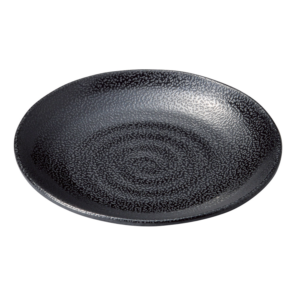 A7840-561 [M]いぶし釉 黒15㎝丸皿|業務用食器カタログ陶里31号