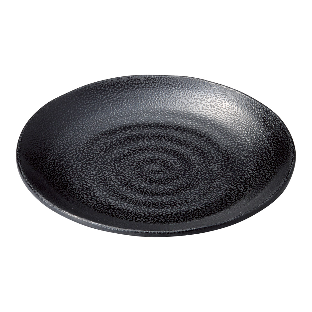 A7841-561 [M]いぶし釉 黒18㎝丸皿|業務用食器カタログ陶里31号
