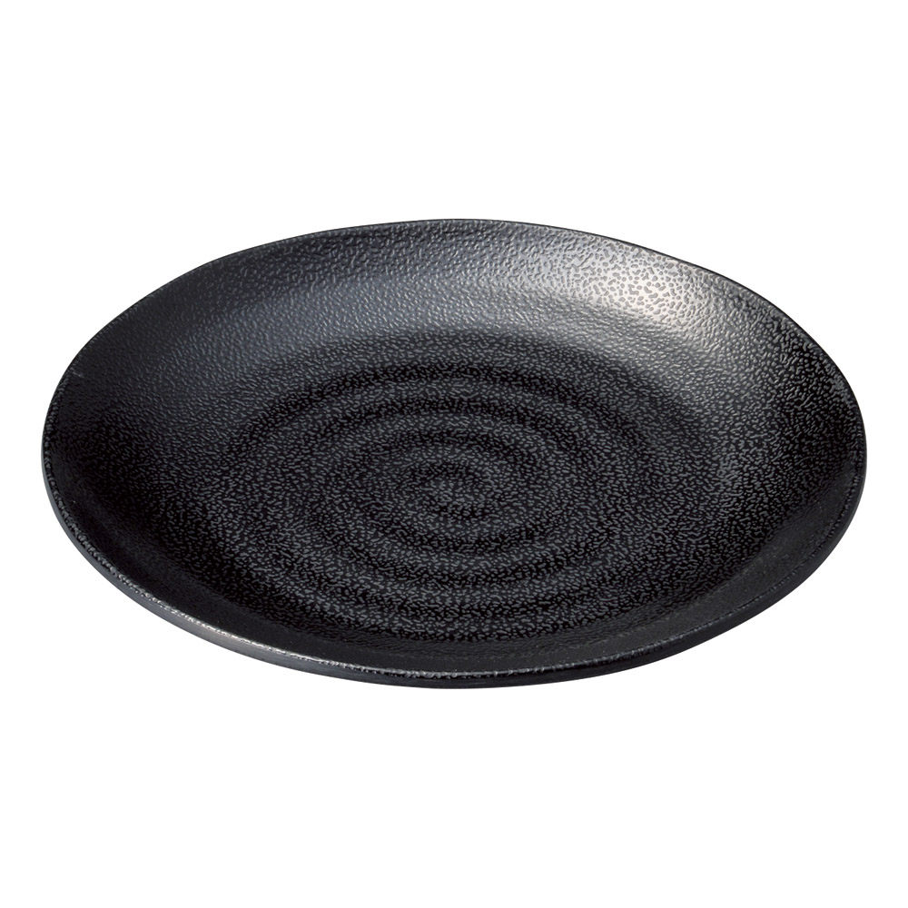 A7842-561 [M]いぶし釉 黒21㎝丸皿|業務用食器カタログ陶里31号