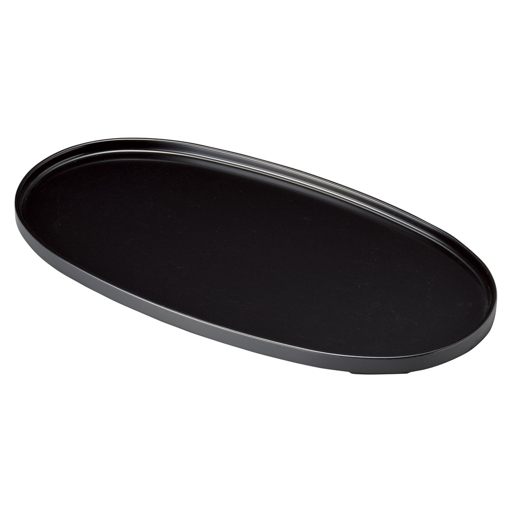 A8120-561 [A]尺0寸小判ぜんざい盆 黒|業務用食器カタログ陶里31号